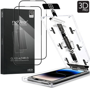 2 Stk. | moVear mBOX GLASS mSHIELD 3D PRO für Apple iPhone 14 Pro Max (6.7") (einfache Installation)