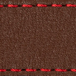 Gurt C1 22mm | Dunkelbraun / Rot Thread | Lederteile ohne Schnalle