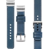 moVear Prestige C1 Lederarmband für Garmin QuickFit 26mm (Fenix / Epix / Quatix / Tactix / Enduro - 51mm) Blaue Jeans, Blaue Jeans Nähte [Größen XS-XXL und Schnalle zur Auswahl]
