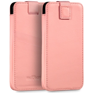 moVear pocketCase C+ Einschubtasche aus Leder für Apple iPhone 17/16/15/14, 13/12/11 Pro, Xs/X | Nappaleder (Rosa)