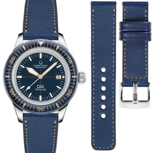 moVear Prestige C1 20mm Navy blau Lederarmband für Certina DS PH200M C036.407.16.040.00 | Navy blau Nähte [Größen XS-XXL]