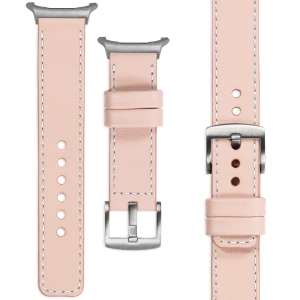 moVear Prestige C1 24mm Fleisch rosa Lederarmband für Samsung Galaxy Watch Ultra | Fleisch rosa Nähte [Größen XS-XXL und Schnalle zur Auswahl]