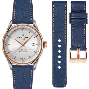 moVear Prestige C1 20mm Navy blau Lederarmband für Certina DS-1 C029.807.22.031.00 | Navy blau Nähte [Größen XS-XXL]