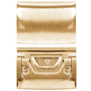 moVear | Golden 20mm Armbandadapter für Garmin QuickFit 22mm Fenix / Forerunner / Epix / Instinct / Enduro / Quatix / MARQ - 47/45mm | Golden Rostfreier Stahl +PVD