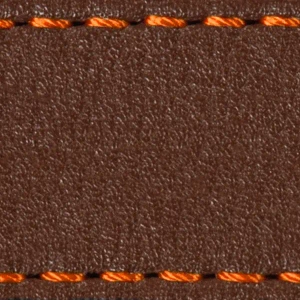 Gurt C1 22mm | Dunkelbraun / Dunkelorange Thread | Lederteile ohne Schnalle