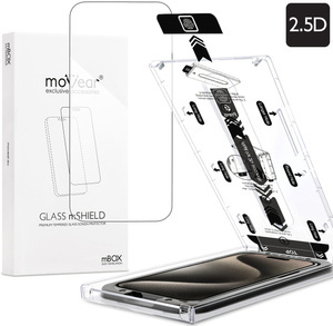 moVear mBOX GLASS mSHIELD 2.5D für Apple iPhone 16 / 15 / 15 Pro (6.1") (einfache Installation)