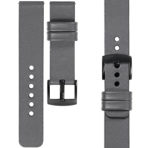 moVear Prestige S1 22mm Lederarmband für Garmin Vivoactive 4, Venu 3/2 Grau [Schließe nach Wahl]