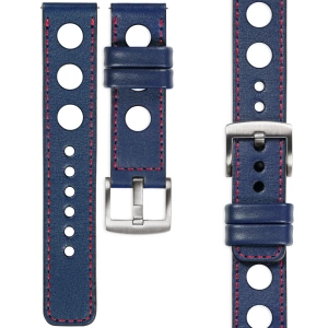 moVear Prestige R1 24mm Uhrenarmband aus Leder | Navy blau, Navy blau Nähte [Größen XS-XXL und Schnalle zur Auswahl]