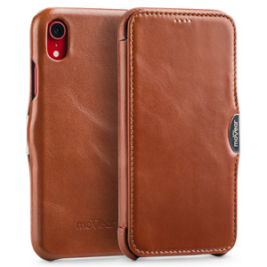 moVear flipSide C Leder Handyhülle für Apple iPhone Xr (6.1") | Vintage Leder (Braun)