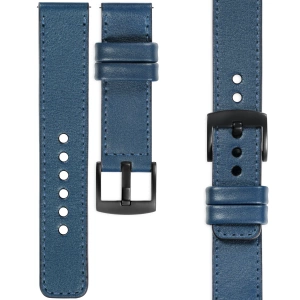 moVear Prestige C1 22mm Blaue Jeans Lederarmband für Huawei Watch 5 4 3 2 1 - GT / Pro / Ultimate (48/46mm) | Blaue Jeans Nähte [Größen XS-XXL und Schnalle zur Auswahl]