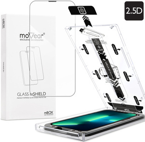 moVear mBOX GLASS mSHIELD 2.5D für Apple iPhone 16e / 14 / 13 / 13 Pro (6.1") (einfache Installation)