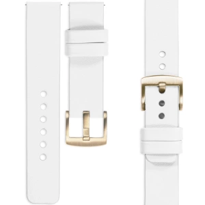 moVear Prestige S1 18mm Lederarmband für Garmin Vivoactive 4S, Venu 3S/2S, Vívomove 3S Weiß [Schließe nach Wahl]