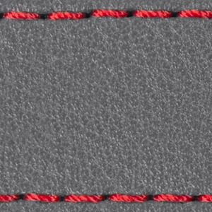 Gurt C1 22mm | Grau / Rot Thread | Lederteile ohne Schnalle