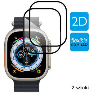 2 Stk. | moVear flexible mSHIELD 2D für Apple Watch Ultra (49mm) (1.92"). Gepanzertes Hybridglas.