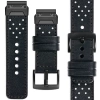 moVear Prestige R3X Lederarmband für Garmin QuickFit 26mm (Fenix / Epix / Quatix / Tactix / Enduro - 51mm) Schwarz, Schwarz Nähte [Größen XS-XXL und Schnalle zur Auswahl]