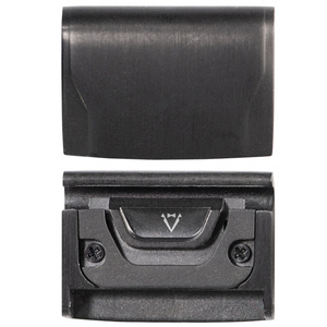 moVear | Schwarz 18mm Armbandadapter für Garmin QuickFit 20mm Fenix / Instinct - 42/40mm | Schwarz Rostfreier Stahl +PVD