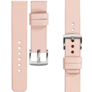 moVear Prestige S1 22mm Lederarmband für Garmin Vivoactive 4, Venu 3/2 Fleisch rosa [Schließe nach Wahl]