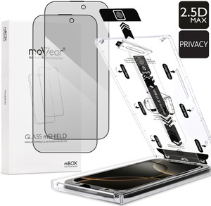 2 Stk. | moVear mBOX GLASS mSHIELD 2.5D MAX privacy für Apple iPhone 16 Pro (6.3") (Anti-Spionage, mit Applikator)