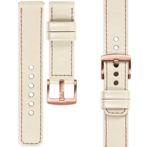 moVear Prestige C1 20mm Nude Lederarmband für Samsung Galaxy Watch 7 / 6 / 5 / 4 / 3 & Pro / FE / Classic / Active | Nude Nähte [Größen XS-XXL und Schnalle zur Auswahl]