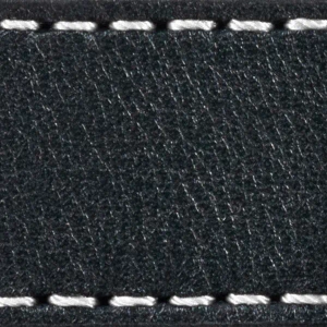 Strap C1 20mm | Black / White thread | Leather parts without buckle