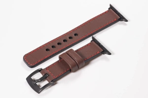 Leather watch strap