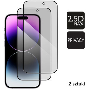2 pcs. | moVear GLASS mSHIELD 2.5D MAX privacy for Apple iPhone 14 Pro Max [ROZMIAR_EKRAN] | (Privatizing, case friendly)