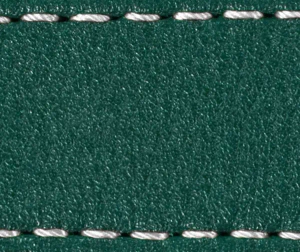 Strap C1 22mm | Bottle green / White thread | Leather parts without buckle
