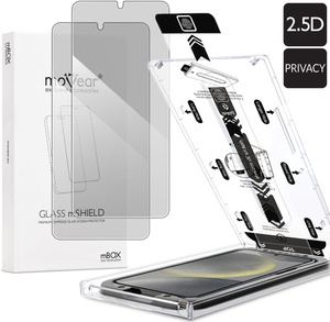 2 pcs. | moVear mBOX GLASS mSHIELD 2.5D privacy for Samsung Galaxy S25/S24 (6.2") (Anti spy, with Applicator)