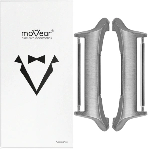 moVear | 24mm watch strap adapter for Apple Watch 9/8/7/6/SE/5/4/3/2/1 (45/44/42mm) & Ultra (49mm) | Black, Stainless steel +PVD