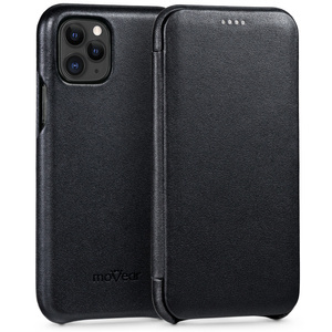 moVear flipSide S Leather slim case for Apple iPhone 11 Pro (5.8") | Smooth leather (Black)