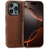 moVear [PRODUCT_MODEL] Leather back cover for Apple iPhone 16 Pro Max (6.9") | MagSafe compatible, Natural oiled leather (Dark brown)