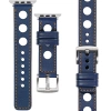 moVear Prestige R1 22mm Navy blue Leather strap for Apple Watch 10 / 9 / 8 / 7 / 6 / 5 / 4 / SE (42/41/40mm) | Navy blue stitching [sizes XS-XXL and buckle to choose from]