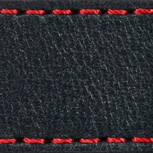 Strap C1 24mm | Black / Red thread | Leather parts without buckle