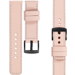 moVear Prestige C1 20mm Flesh pink Leather strap for Samsung Galaxy Watch 7 / 6 / 5 / 4 / 3 & Pro / FE / Classic / Active | Flesh pink stitching [sizes XS-XXL and buckle to choose from]