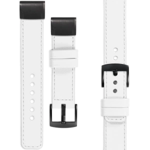 moVear Prestige C1 Leather strap for Garmin QuickFit 26mm (Fenix / Epix / Quatix / Tactix / Enduro - 51mm) White, White stitching [sizes XS-XXL and buckle to choose from]