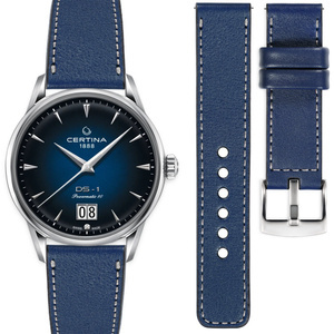 moVear Prestige C1 20mm Navy blue Leather strap for Certina DS-1 Big Date C029.426.16.041.00 | Navy blue stitching [sizes XS-XXL]