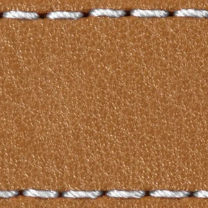 Strap C1 20mm | Light brown / White thread | Leather parts without buckle