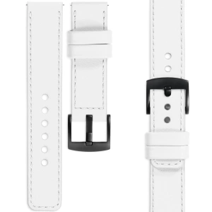 moVear Prestige C1 22mm White Leather strap for Huawei Watch 5 4 3 2 1 - GT / Pro / Ultimate (48/46mm) | White stitching [sizes XS-XXL and buckle to choose from]