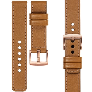 moVear Prestige C1 20mm Light brown Leather strap for Huawei Watch GT 3 2 1 / Pro (43/42mm) | Light brown stitching [sizes XS-XXL and buckle to choose from]