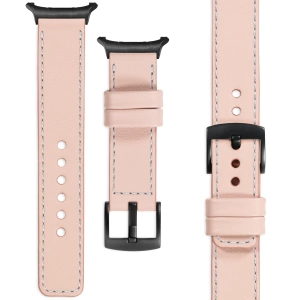 moVear Prestige C1 24mm Flesh pink Leather strap for Samsung Galaxy Watch Ultra | Flesh pink stitching [sizes XS-XXL and buckle to choose from]