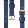 moVear Prestige C1 18mm Navy blue Leather strap for Garmin Vivoactive 4S, Venu 3S/2S, Vívomove 3S | Navy blue stitching [sizes XS-XXL and buckle to choose from]