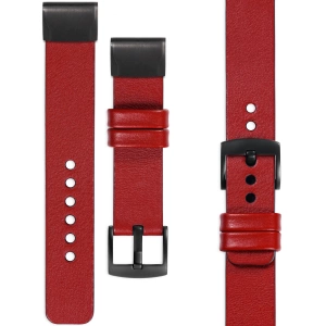 moVear Prestige S1 Leather strap for Garmin QuickFit 22mm (Fenix / Forerunner / Epix / Instinct / Enduro / Quatix / MARQ - 47/45mm) Scarlet red [sizes XS-XXL and buckle to choose from]
