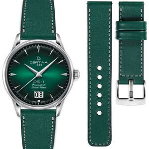 moVear Prestige C1 20mm Bottle green Leather strap for Certina DS-1 Big Date C029.426.11.091.60 | Bottle green stitching [sizes XS-XXL]