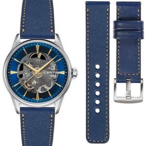 moVear Prestige C1 20mm Navy blue Leather strap for Certina DS-1 Skeleton C029.907.11.041.00 | Navy blue stitching [sizes XS-XXL]