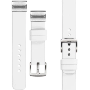 moVear Prestige S1 Leather strap for Garmin QuickFit 22mm (Fenix / Forerunner / Epix / Instinct / Enduro / Quatix / MARQ - 47/45mm) White [sizes XS-XXL and buckle to choose from]