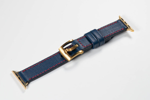 Leather watch strap