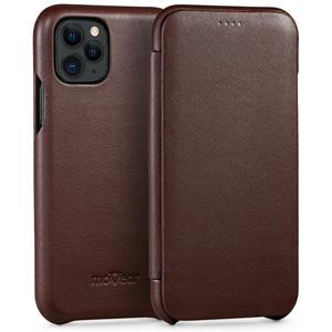 moVear flipSide S Leather slim case for Apple iPhone 11 Pro (5.8") | Nappa leather (Dark brown)