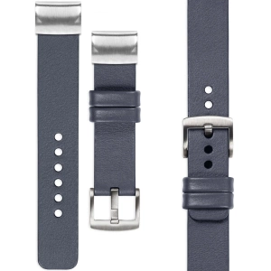moVear Prestige S1 Leather strap for Garmin QuickFit 22mm (Fenix / Forerunner / Epix / Instinct / Enduro / Quatix / MARQ - 47/45mm) Steel gray [sizes XS-XXL and buckle to choose from]