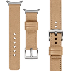 moVear Prestige C1 22mm Cappuccino Leather strap for Samsung Galaxy Watch Ultra | Cappuccino stitching [sizes XS-XXL and buckle to choose from]