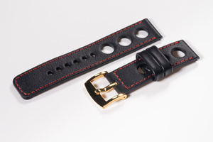 Leather watch strap